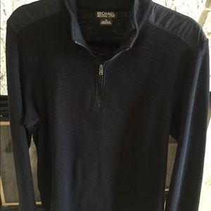 Michael Kors Navy Blue Quarter Zip Sweater